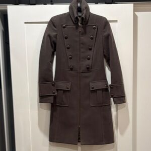 Rinascimento Double-Breasted Trench Coat in Dark Brown